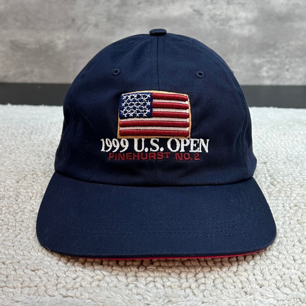 90s Vintage US Open Golf Strap Back Hat OSFA Pinehurst Embroidered Dad Cap